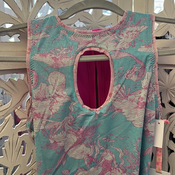 NWT Hurley X Love shack Fancy collab. Moderate coverage one piece. Blue and pink - Picture 8 of 9